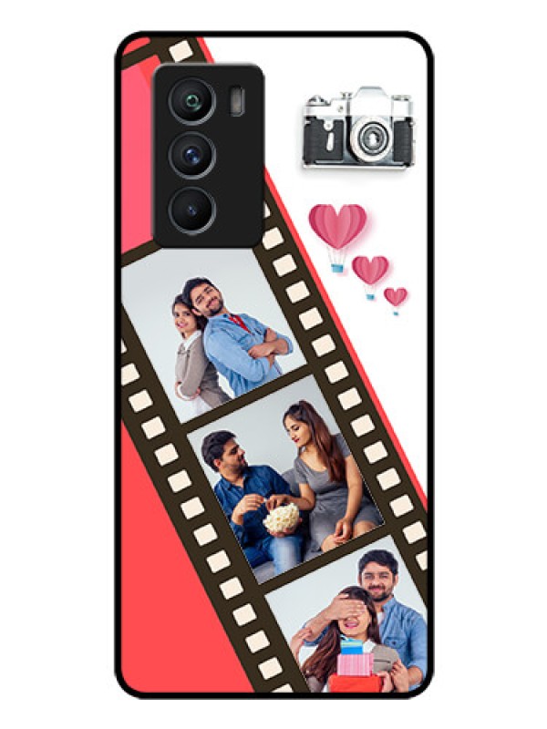 Custom iQOO 9 SE 5G Personalized Glass Phone Case - 3 Image Holder with Film Reel