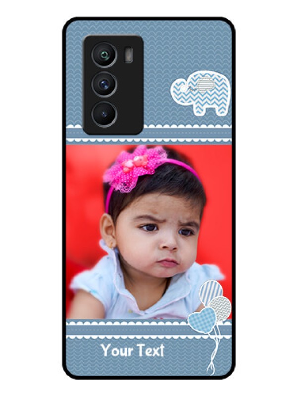 Custom iQOO 9 SE 5G Photo Printing on Glass Case - with Kids Pattern Design