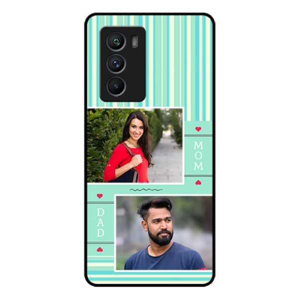 iQOO 9 SE 5G Custom Glass Phone Case - Mom & Dad Pic Design
