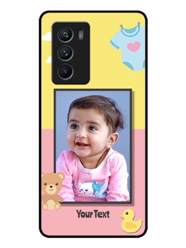 Custom iQOO 9 SE 5G Photo Printing on Glass Case - Kids 2 Color Design