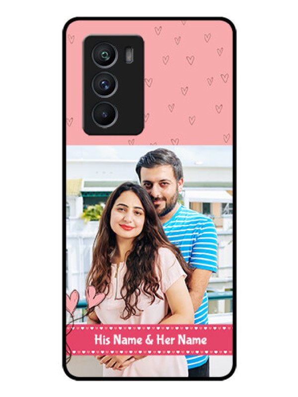 Custom iQOO 9 SE 5G Personalized Glass Phone Case - Love Design Peach Color