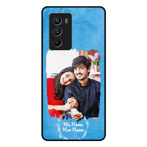 iQOO 9 Se 5G Custom Glass Phone Case - Blue Color Vintage Design iQOO 9 Se 5G Custom Glass Phone Case - Blue Color Vintage Design