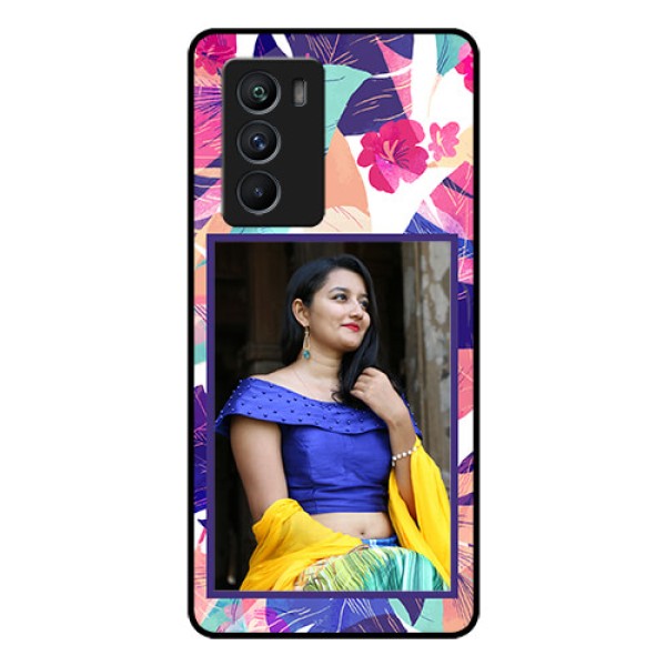iQOO 9 SE 5G Custom Glass Mobile Case - Abstract Floral Design