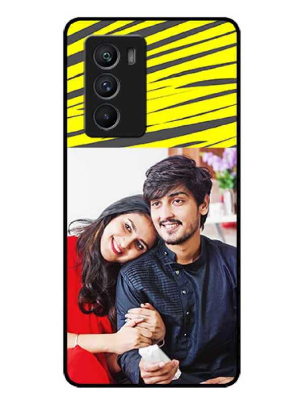 Custom iQOO 9 SE 5G Photo Printing on Glass Case - Yellow Abstract Design