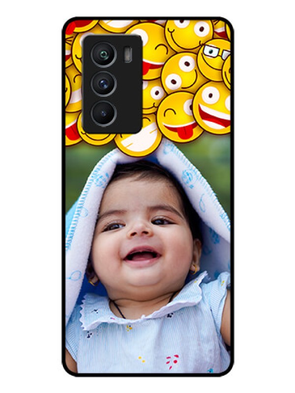 Custom iQOO 9 SE 5G Custom Glass Mobile Case - with Smiley Emoji Design
