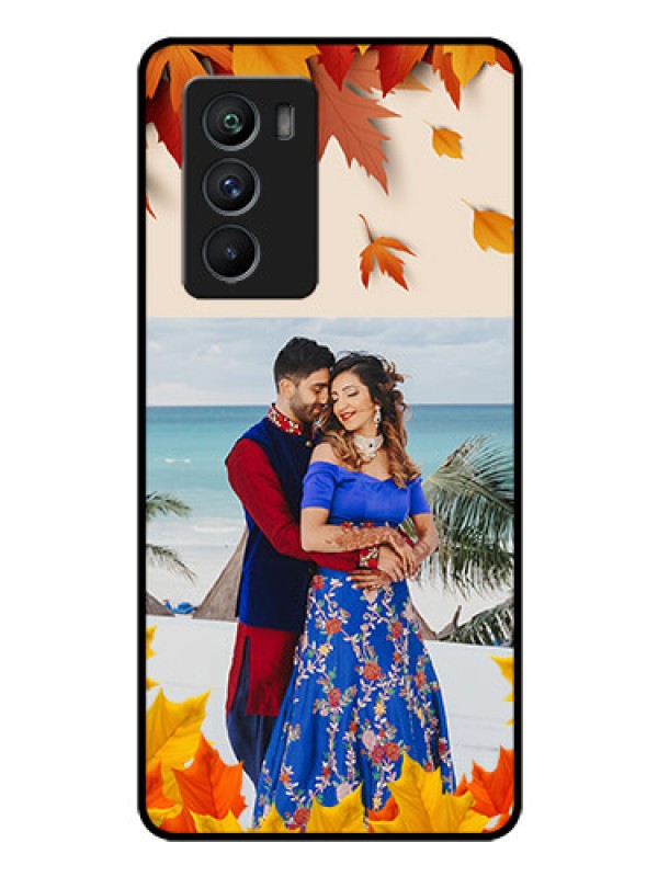 Custom iQOO 9 SE 5G Photo Printing on Glass Case - Autumn Maple Leaves Design