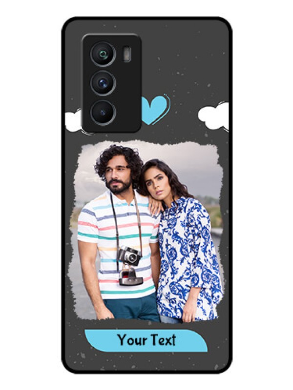 Custom iQOO 9 SE 5G Custom Glass Phone Case - Splashes with love doodles Design