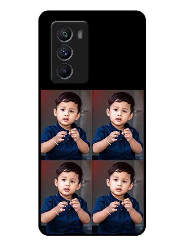 Custom iQOO 9 SE 5G 4 Image Holder on Glass Mobile Cover