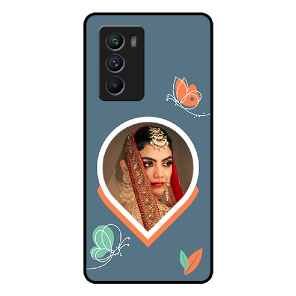 iQOO 9 SE 5G Custom Glass Mobile Case - Droplet Butterflies Design