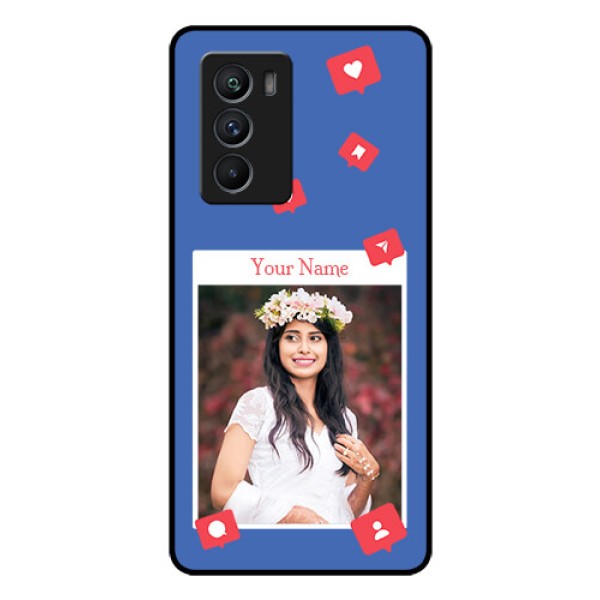 iQOO 9 SE 5G Custom Glass Phone Case - Like Share And Comment Design