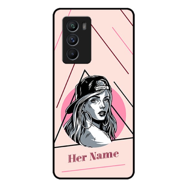 iQOO 9 SE 5G Personalized Glass Phone Case - Rockstar Girl Design