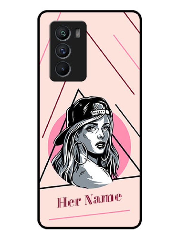 Custom iQOO 9 SE 5G Personalized Glass Phone Case - Rockstar Girl Design