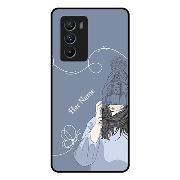 iQOO 9 SE 5G Custom Glass Mobile Case - Girl in winter outfit Design iQOO 9 SE 5G Custom Glass Mobile Case - Girl in winter outfit Design