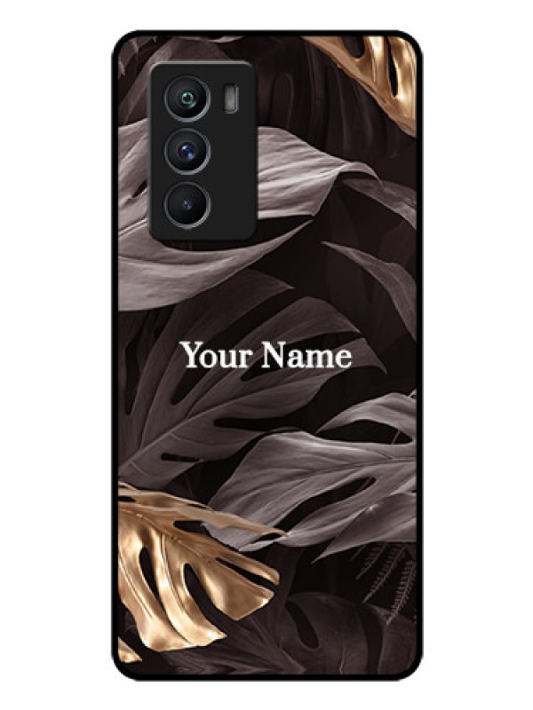 Custom iQOO 9 SE 5G Personalised Glass Phone Case - Wild Leaves digital paint Design