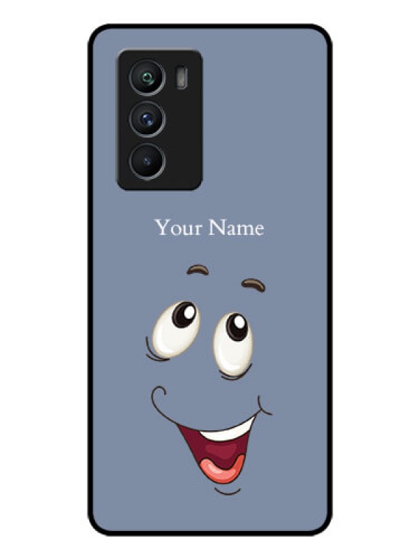 Custom iQOO 9 SE 5G Photo Printing on Glass Case - Laughing Cartoon Face Design