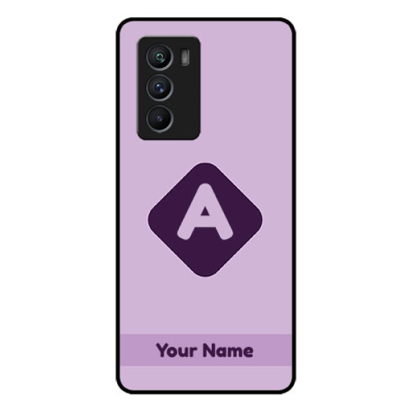 iQOO 9 SE 5G Custom Glass Mobile Case - Custom Letter in curved badge Design iQOO 9 SE 5G Custom Glass Mobile Case - Custom Letter in curved badge Design