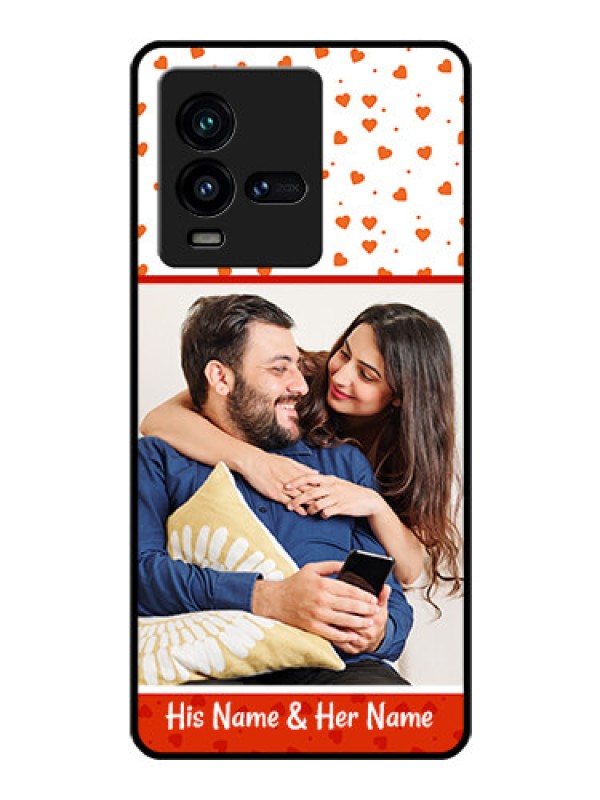 Custom iQOO 9T 5G Custom Glass Phone Case - Orange Love Symbol Design