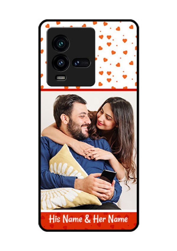 iQOO 9T 5G Custom Glass Phone Case - Orange Love Symbol Design