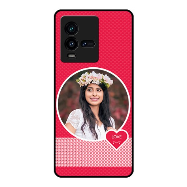 iQOO 9T 5G Personalised Glass Phone Case - Pink Pattern Design