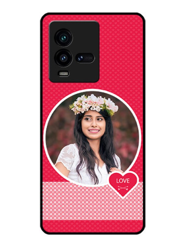 Custom iQOO 9T 5G Personalised Glass Phone Case - Pink Pattern Design