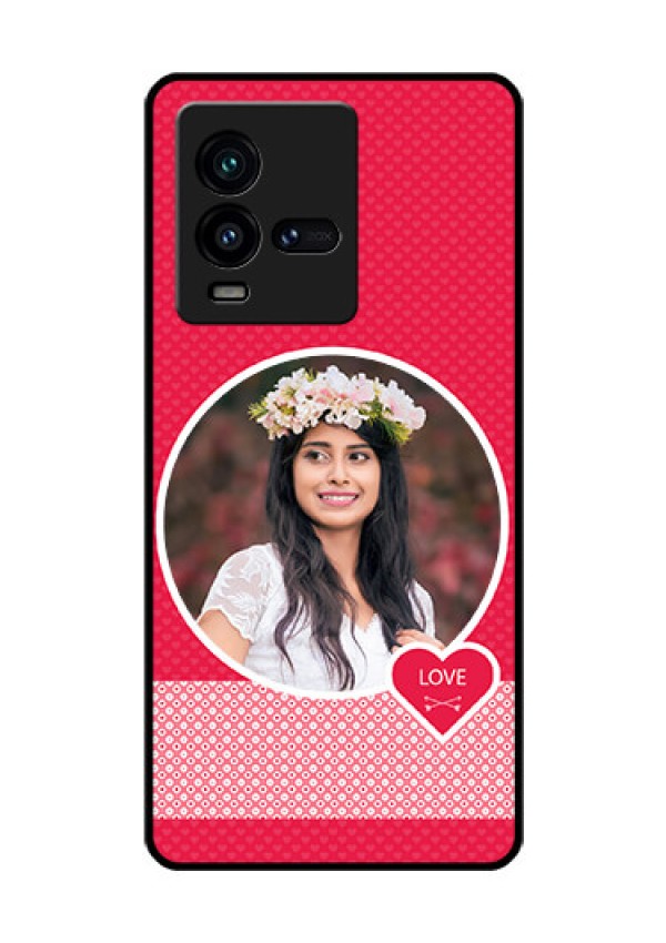 iQOO 9T 5G Personalised Glass Phone Case - Pink Pattern Design