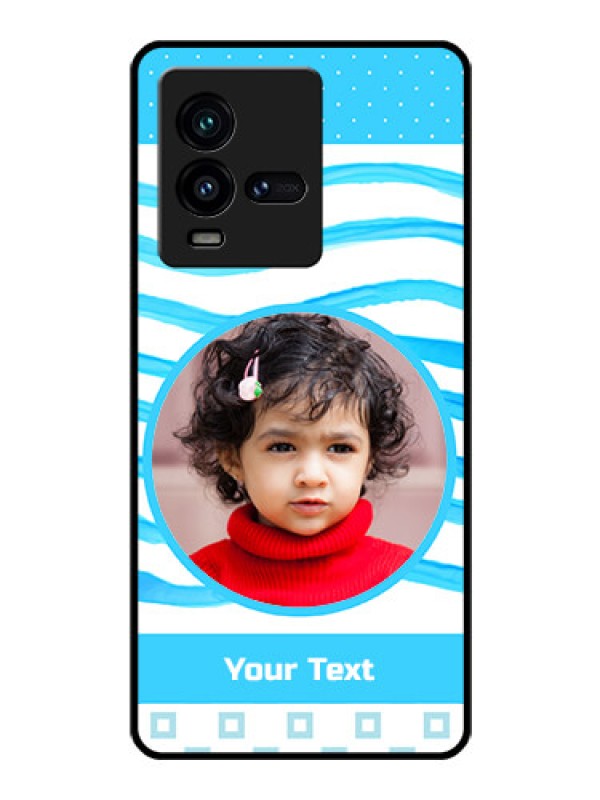 Custom iQOO 9T 5G Custom Glass Phone Case - Simple Blue Case Design