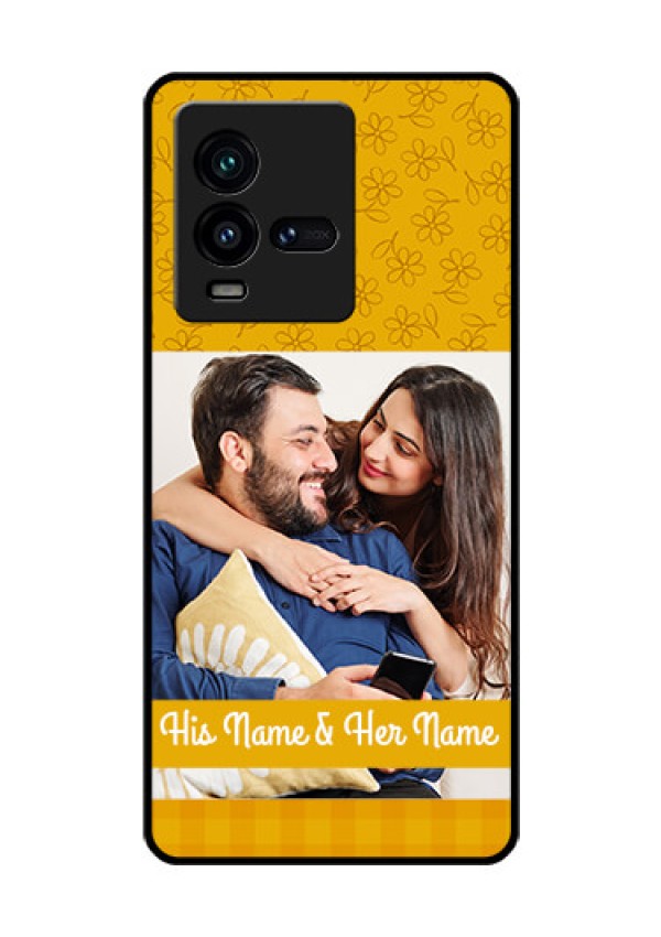 iQOO 9T 5G Custom Glass Mobile Case - Yellow Floral Design