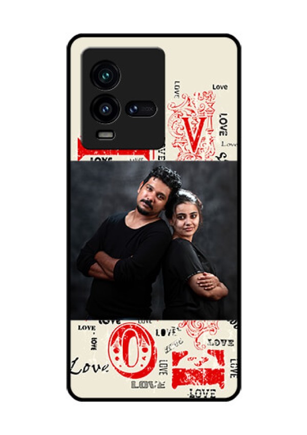 iQOO 9T 5G Photo Printing on Glass Case - Trendy Love Design Case