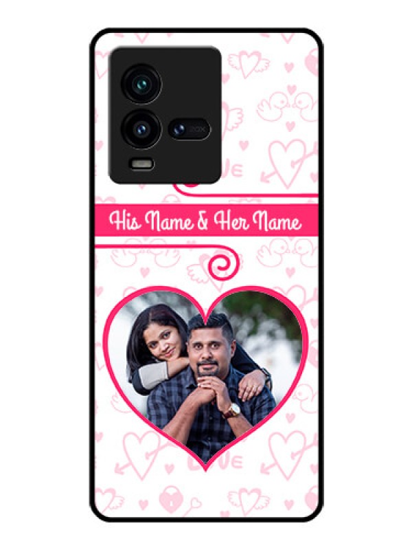 Custom iQOO 9T 5G Personalized Glass Phone Case - Heart Shape Love Design