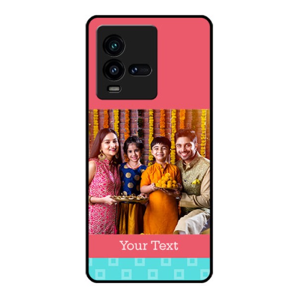 iQOO 9T 5G Personalized Glass Phone Case - Peach & Blue Color Design iQOO 9T 5G Personalized Glass Phone Case - Peach & Blue Color Design