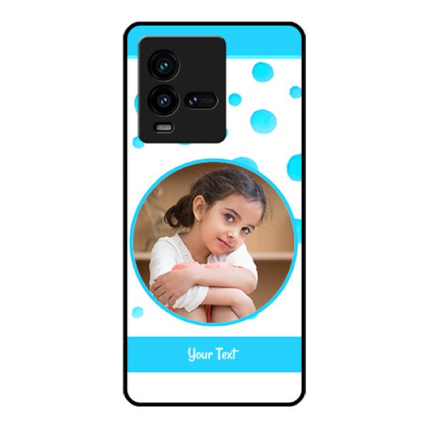 iQOO 9T 5G Photo Printing on Glass Case - Blue Bubbles Pattern Design iQOO 9T 5G Photo Printing on Glass Case - Blue Bubbles Pattern Design