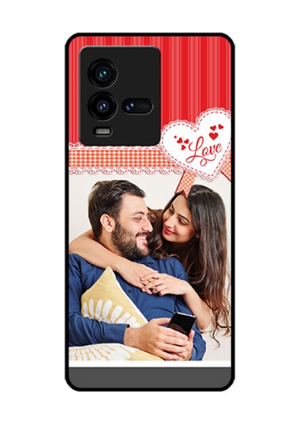 iQOO 9T 5G Custom Glass Mobile Case - Red Love Pattern Design