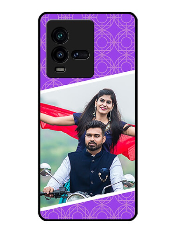 Custom iQOO 9T 5G Custom Glass Phone Case - Violet Pattern Design
