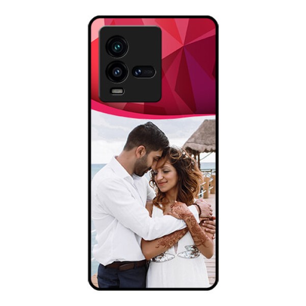 iQOO 9T 5G Custom Glass Mobile Case - Red Abstract Design