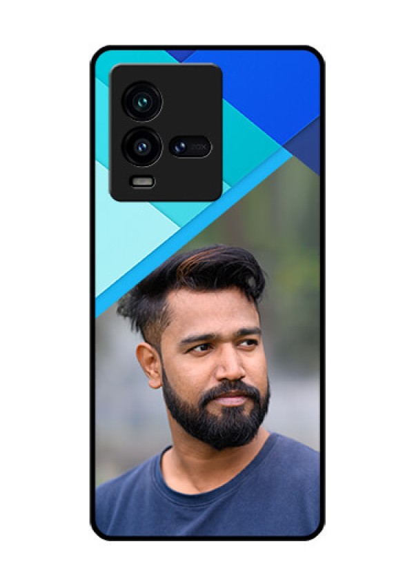 iQOO 9T 5G Custom Glass Phone Case - Blue Pattern Design
