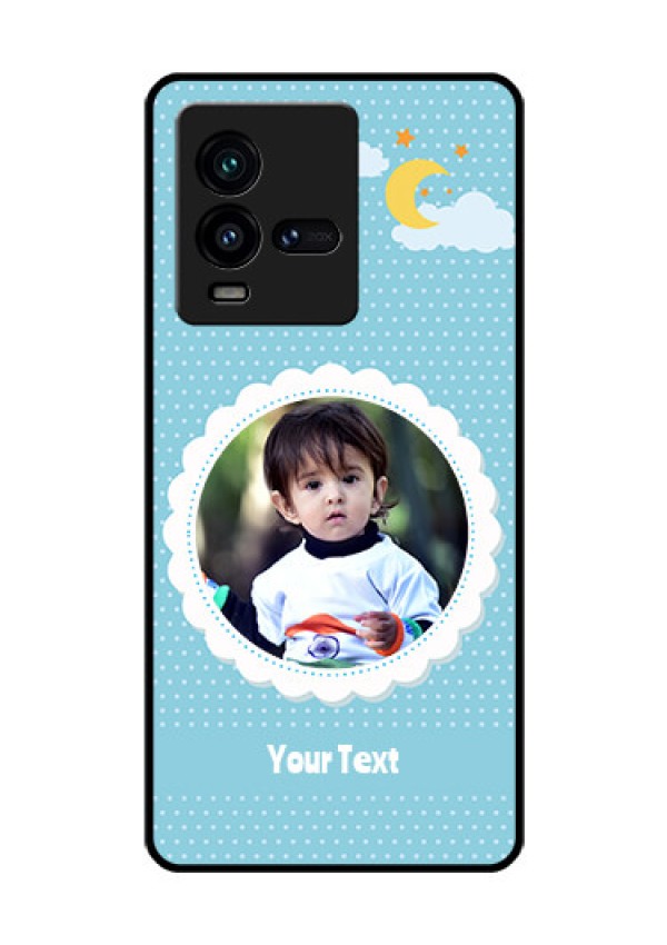 iQOO 9T 5G Personalised Glass Phone Case - Violet Pattern Design