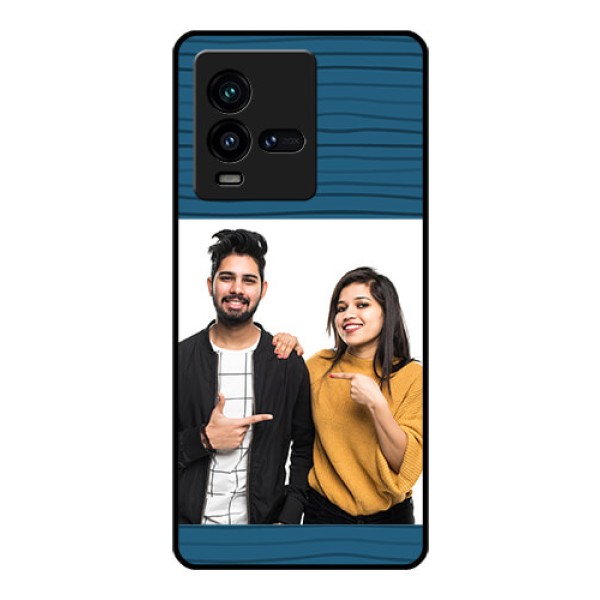 iQOO 9T 5G Custom Glass Phone Case - Blue Pattern Cover Design