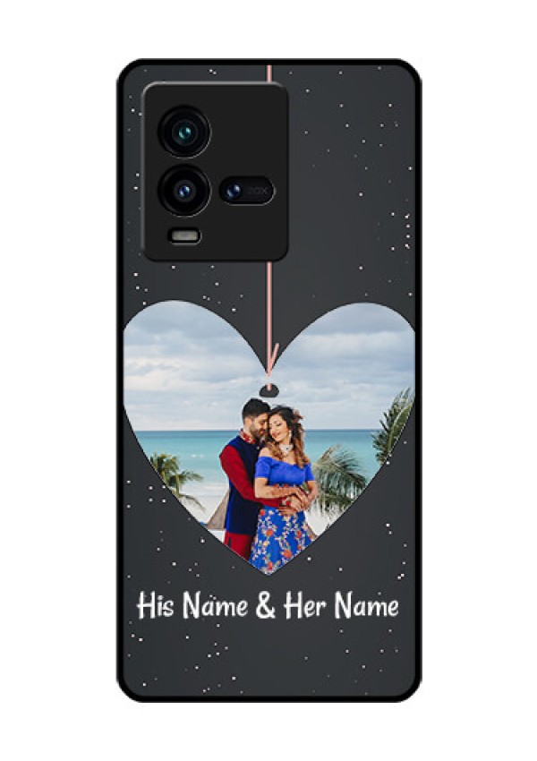 iQOO 9T 5G Custom Glass Phone Case - Hanging Heart Design