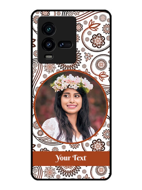 Custom iQOO 9T 5G Custom Glass Mobile Case - Abstract Flower Design