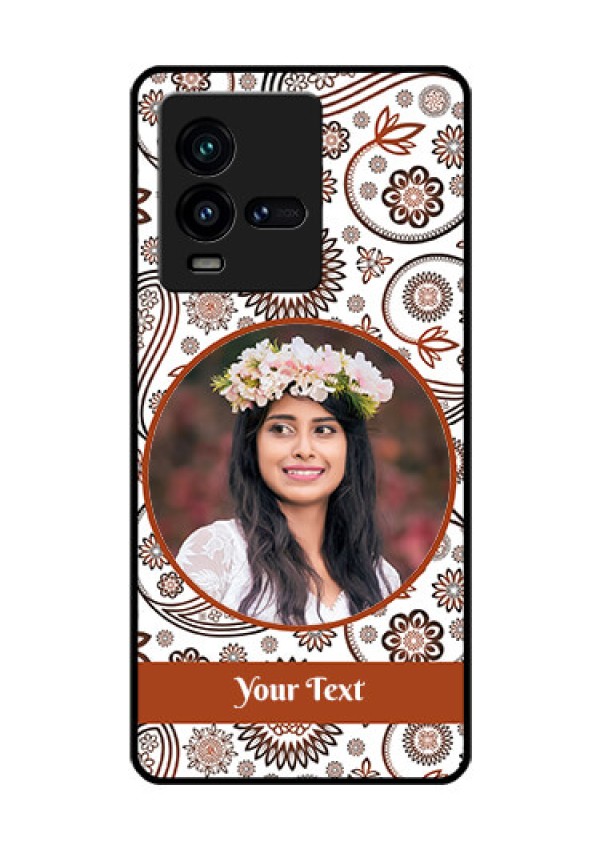 iQOO 9T 5G Custom Glass Mobile Case - Abstract Flower Design