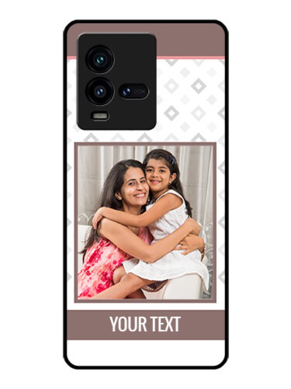 Custom iQOO 9T 5G Photo Printing on Glass Case - Simple Diamond Design