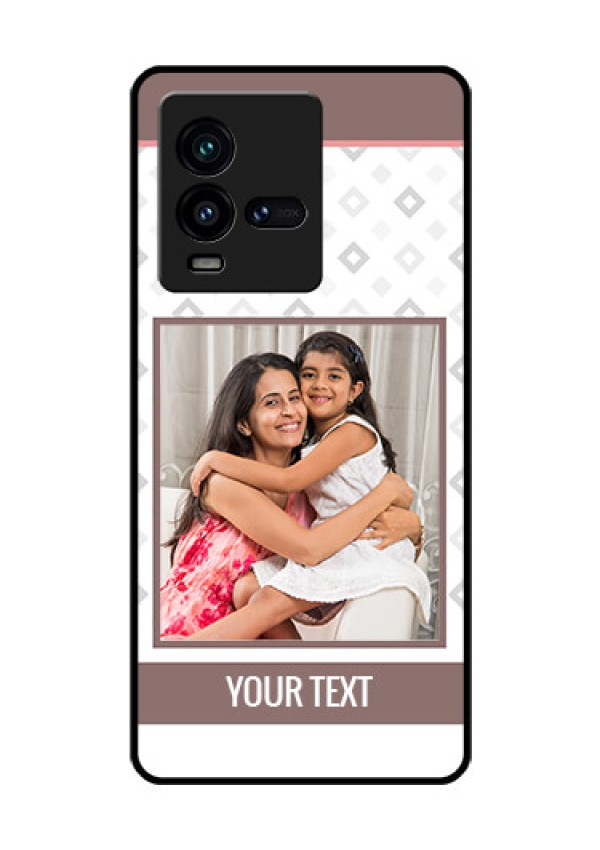 iQOO 9T 5G Photo Printing on Glass Case - Simple Diamond Design