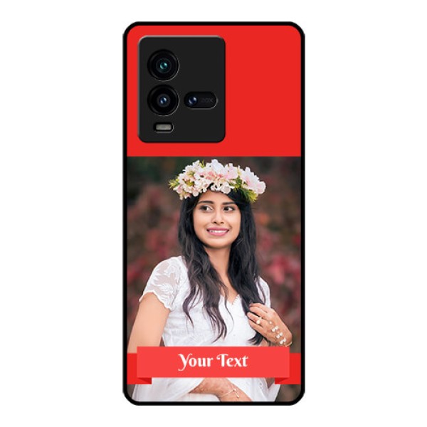 iQOO 9T 5G Custom Glass Phone Case - Simple Red Color Design iQOO 9T 5G Custom Glass Phone Case - Simple Red Color Design