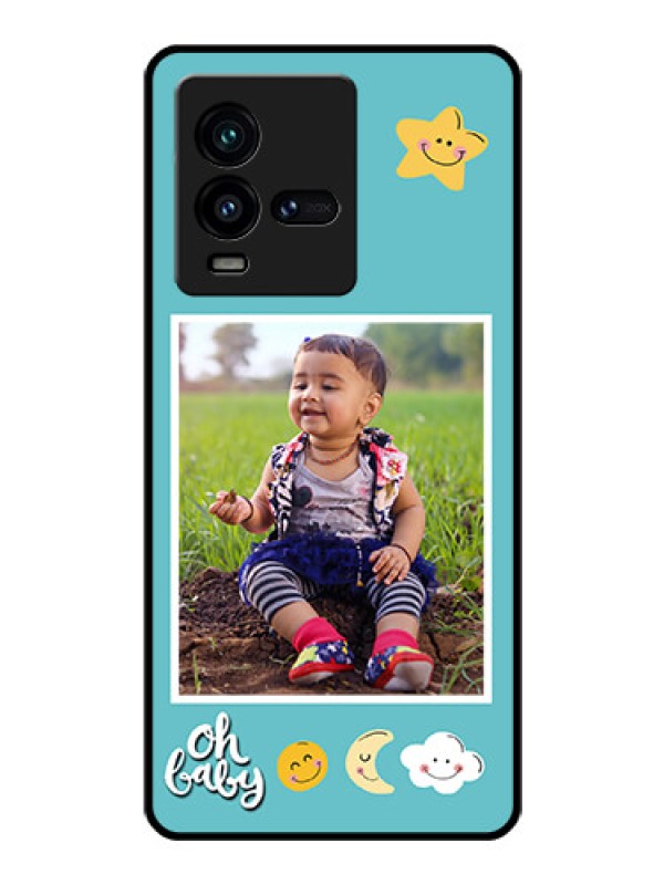Custom iQOO 9T 5G Personalized Glass Phone Case - Smiley Kids Stars Design