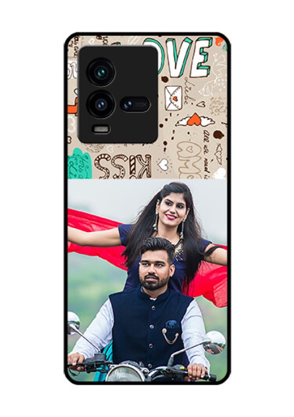 iQOO 9T 5G Custom Glass Phone Case - Love Doodle Pattern