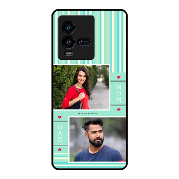 iQOO 9T 5G Custom Glass Phone Case - Mom & Dad Pic Design