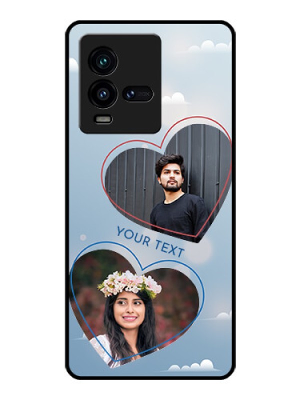 Custom iQOO 9T 5G Custom Glass Mobile Case - Blue Color Couple Design