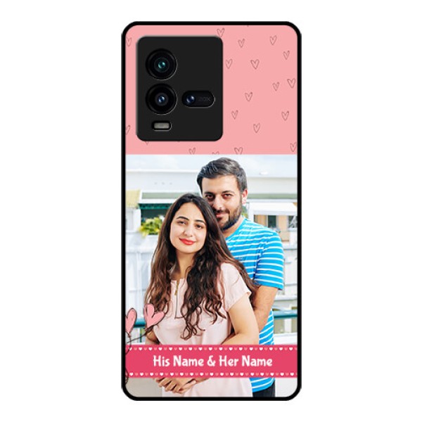 iQOO 9T 5G Personalized Glass Phone Case - Love Design Peach Color