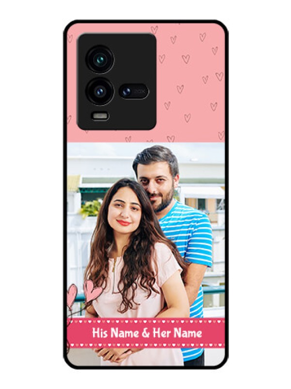 Custom iQOO 9T 5G Personalized Glass Phone Case - Love Design Peach Color