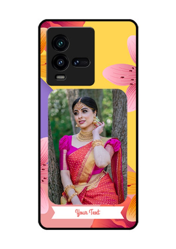 iQOO 9T 5G Custom Glass Mobile Case - 3 Image With Vintage Floral Design